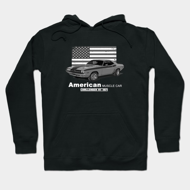 Challenger RT American Muscle Car 60s 70s Old is Gold Hoodie by Jose Luiz Filho